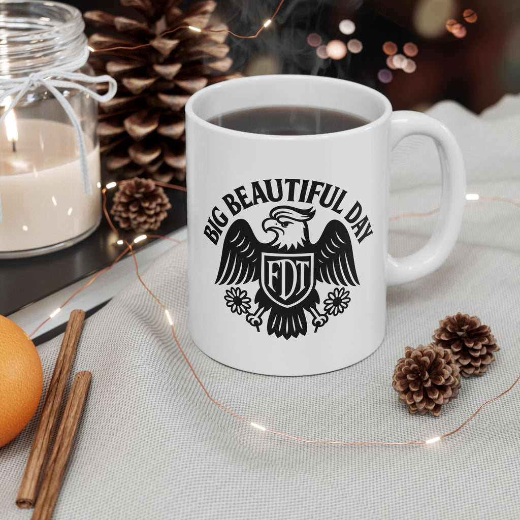 Big Beautiful Day Glossy Ceramic Mug – Vibrant Morning Coffee Cup | Motivational Gift for Home, Office, or Tea Lovers